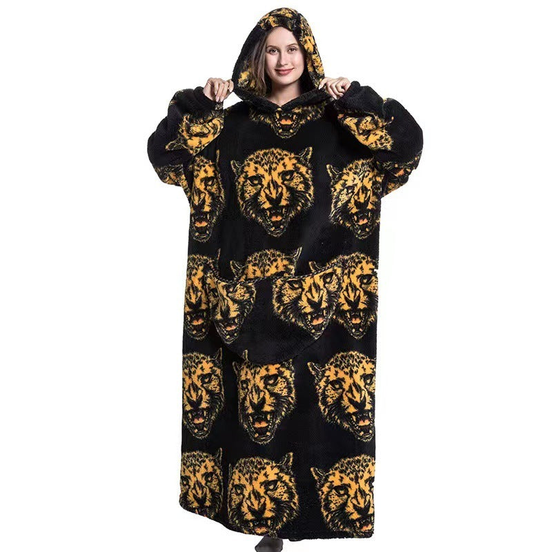 Fleece Hooded Wearable Blanket Sweatshirt