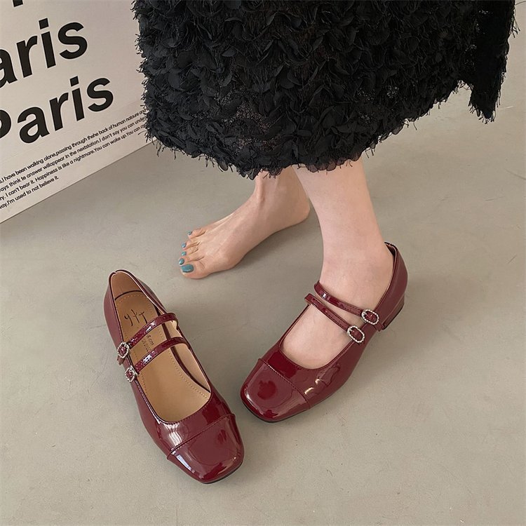 Square Toe Chunky Heel Buckle Mid-heel High Heel Women's Shoes