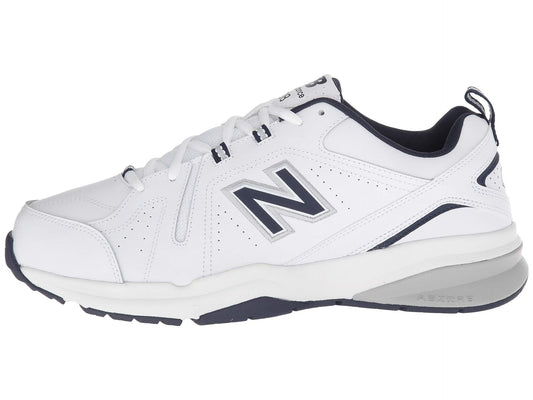 New Balance Men's 608 V5 Casual Comfort Cross Trainer, White/Navy, 10.5 X-Wide