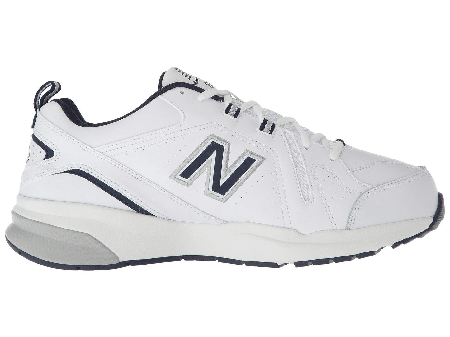 New Balance Men's 608 V5 Casual Comfort Cross Trainer, White/Navy, 10.5 X-Wide