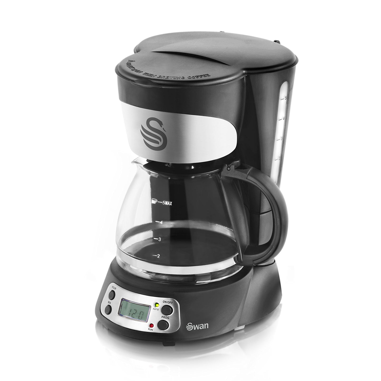 Swan SK13130N Programmable Coffee Maker with Keep Warm Function, LCD Timer, 750ml, 700W, Black