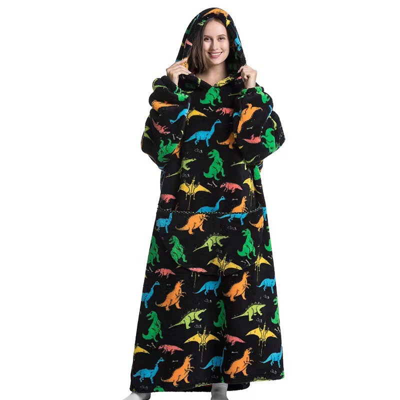 Fleece Hooded Wearable Blanket Sweatshirt