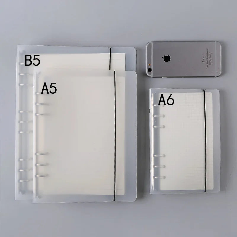 A4 B5 A7 A6 A5 Transparent Loose Leaf Binder Notebook Inner Core Cover Note Book Journal Planner Office Stationery Supplies