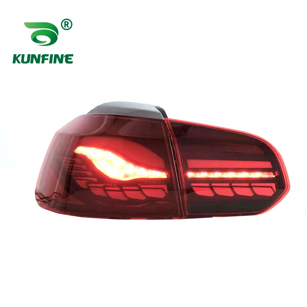 Pair Of Car Tail Light Assembly For VW golf6 mk6 R20 2008-2013Brake Light dragon running water flicker With Turning Signal Light