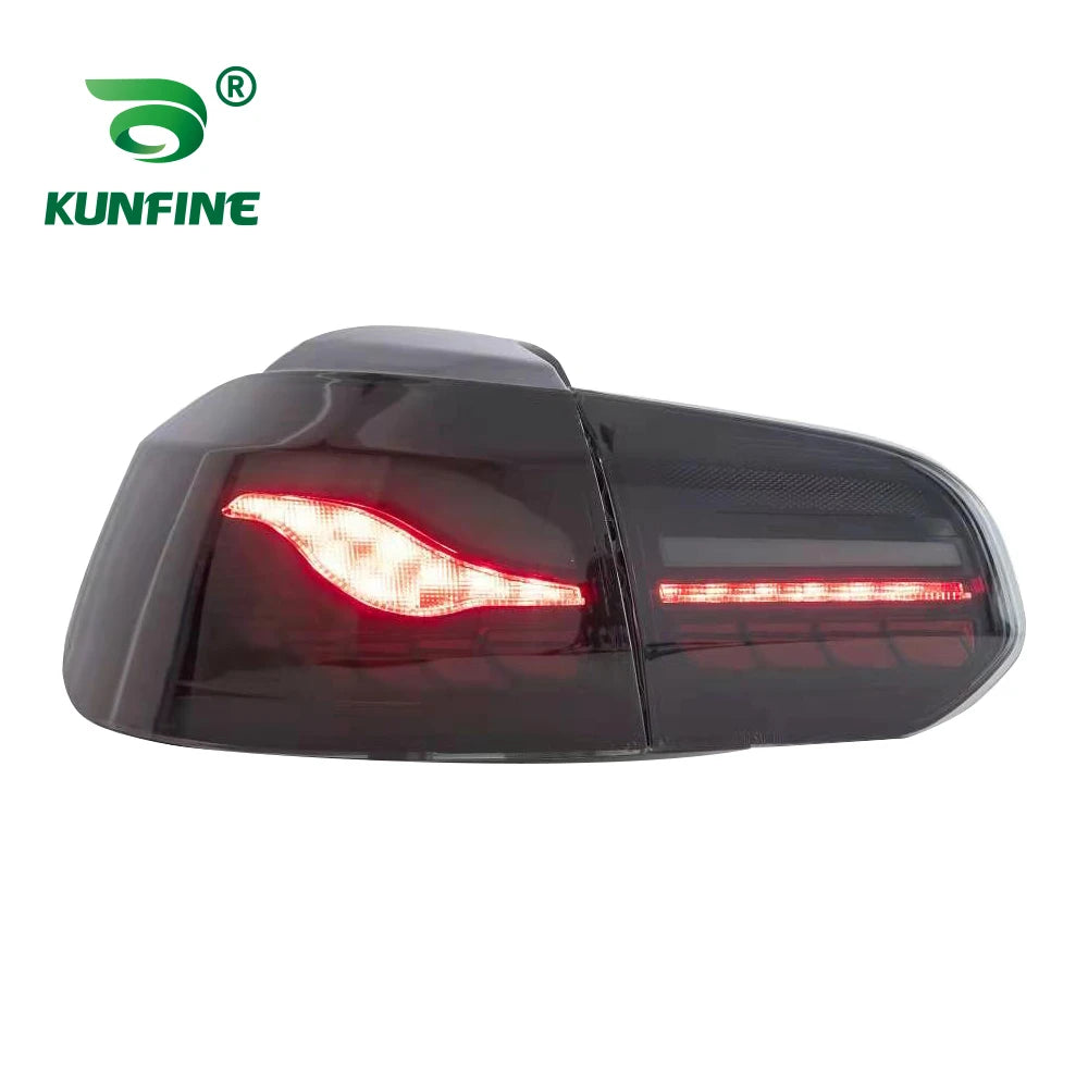 Pair Of Car Tail Light Assembly For VW golf6 mk6 R20 2008-2013Brake Light dragon running water flicker With Turning Signal Light