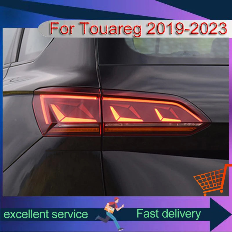 A Pair of Taillights For Volkswagen VW Touareg 2011-2018 Dynamic LED DRL Rear Lamp Reverse Auto Highlight Tools Car Accessories