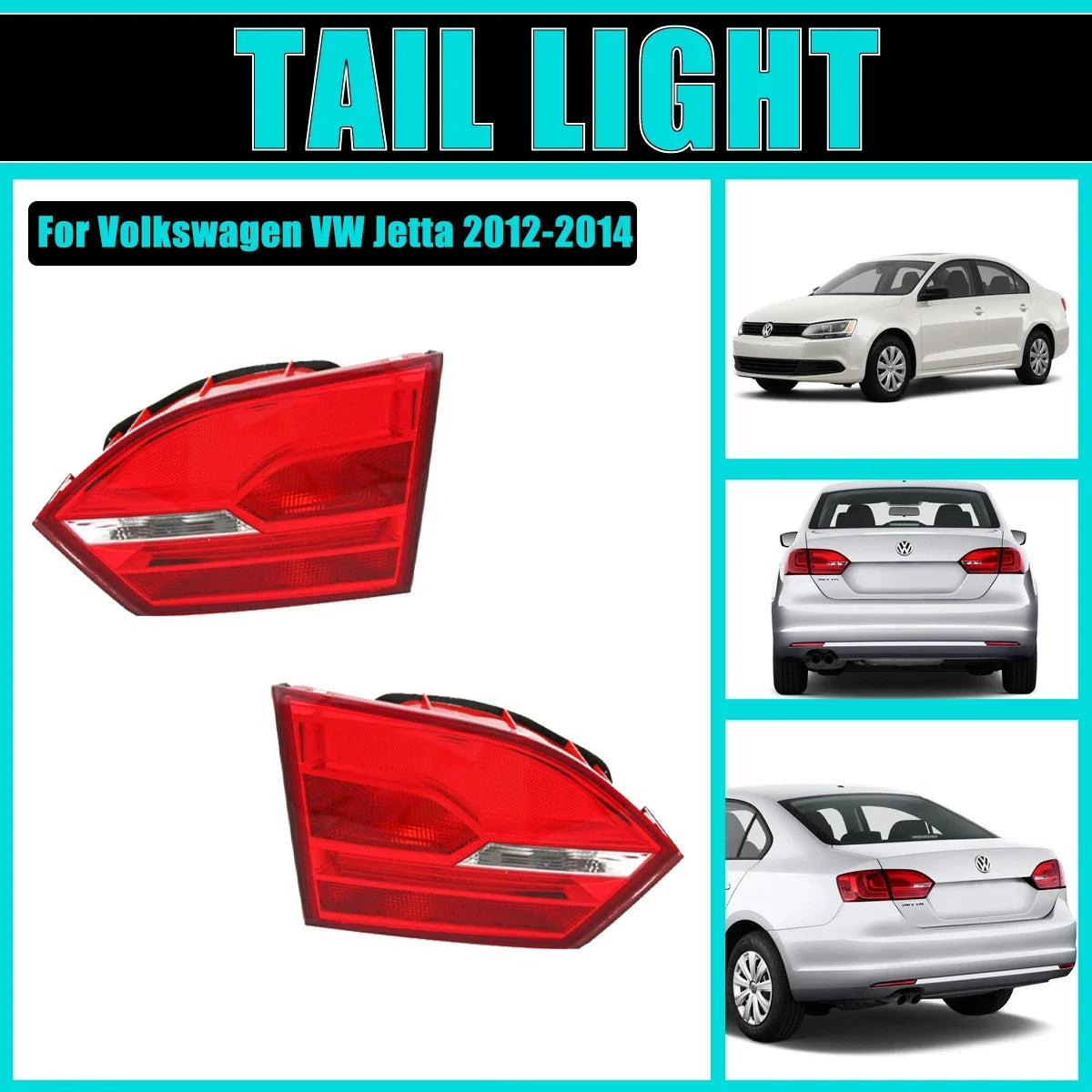 Pair Tail Light Assembly For Volkswagen VW Jetta MK6 VI 2012-2014 Rear lamps Taillight Brake Bumper Stop Fog Car Accessories