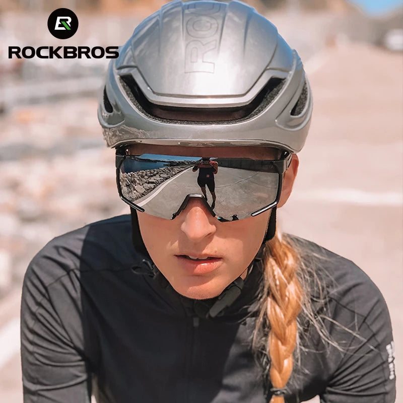 ROCKBROS Cycling Glasses Polarized Photochromic Lens Bike Sunglasses Men Women Glasses Eyewear Sports MTB Road Cycling Goggles