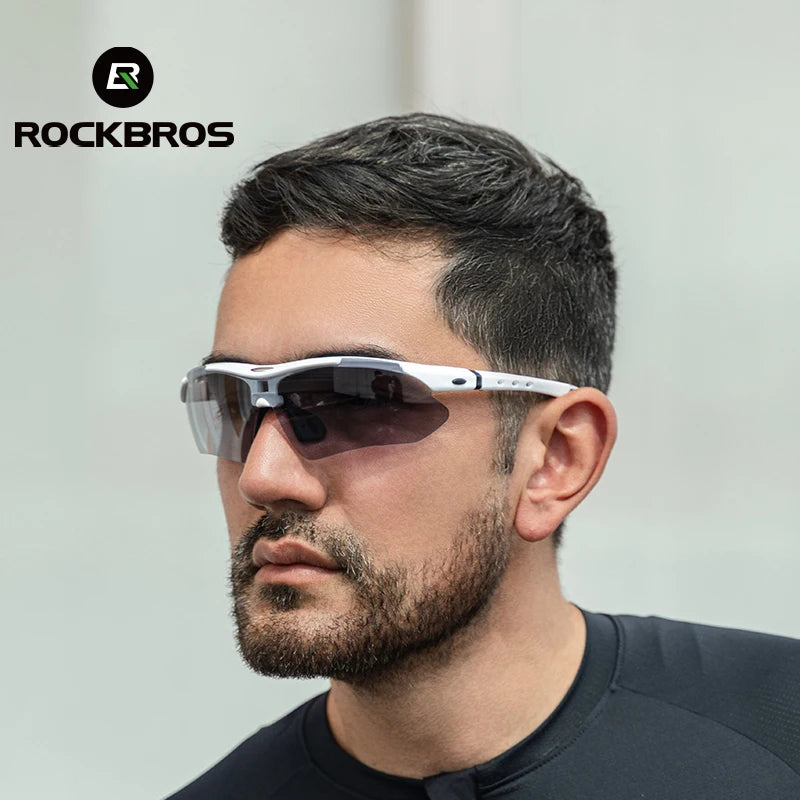 ROCKBROS Polarized Cycling Glasses Outdoor Sports Bicycle Sunglasses Mountain Bike Goggles Eyewear Myopia Frame 5 Lenses Light