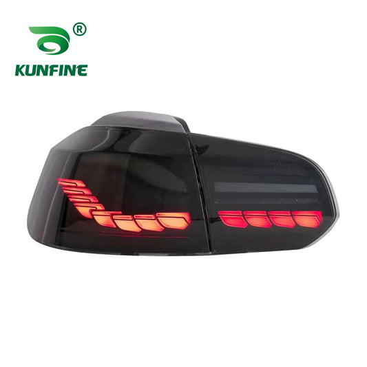 Pair Of Car Tail Light Assembly For VW golf6 mk6 R20 2008-2013Brake Light dragon running water flicker With Turning Signal Light