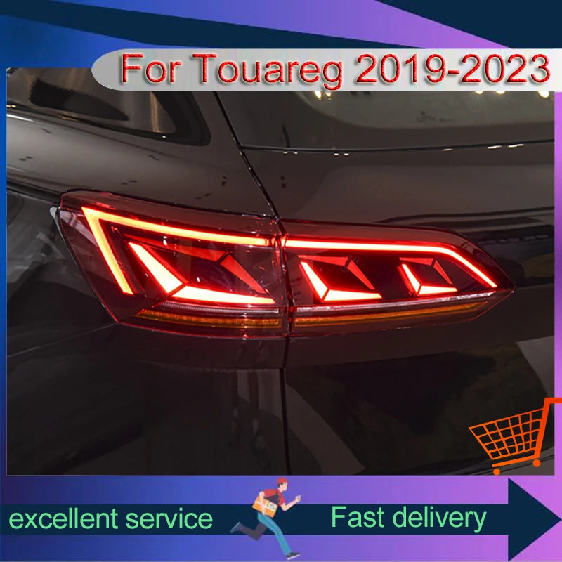 A Pair of Taillights For Volkswagen VW Touareg 2011-2018 Dynamic LED DRL Rear Lamp Reverse Auto Highlight Tools Car Accessories