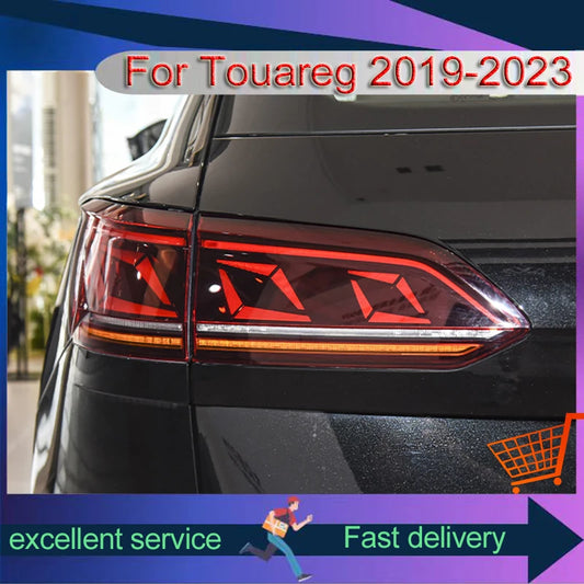 A Pair of Taillights For Volkswagen VW Touareg 2011-2018 Dynamic LED DRL Rear Lamp Reverse Auto Highlight Tools Car Accessories