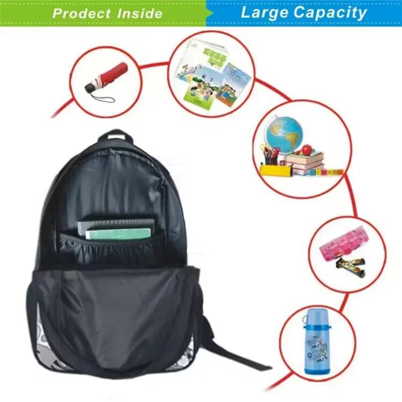 3Pcs Set Inside Out School Backpack with Lunch Bags Pencil Case ,Cartoon Large Capacity School Bags for Grade 1-3,